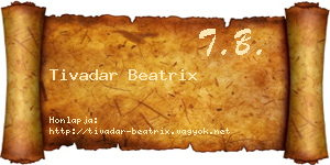 Tivadar Beatrix névjegykártya